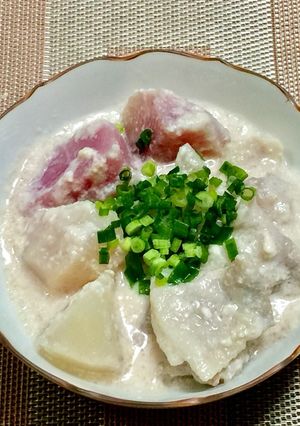紅白のカブと豚バラ肉の酒粕煮-レシピのメイン写真