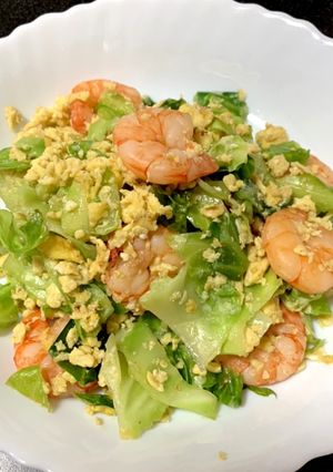 えびとキャベツと卵の炒め物-レシピのメイン写真