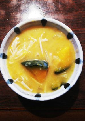 かぼちゃ鶏肉&榎のクリームシチュー-レシピのメイン写真