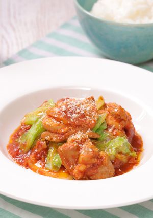 10分で簡単!春キャベツと鶏肉のトマト煮-レシピのメイン写真