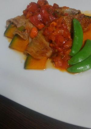 かぼちゃの肉巻きトマトソース仕立て-レシピのメイン写真