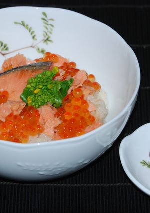 鮭の西京漬けはらこ飯風どんぶり♪-レシピのメイン写真