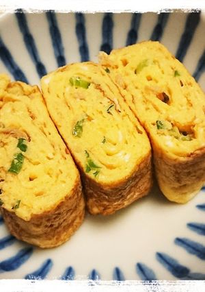 ツナと青ネギの甘くない卵焼き-レシピのメイン写真