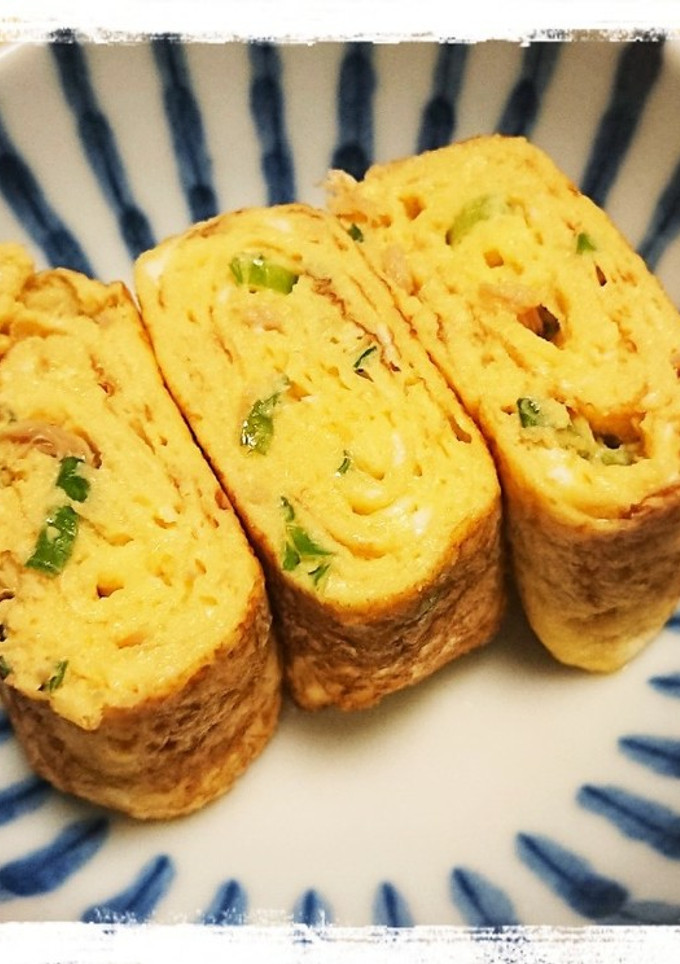 ツナと青ネギの甘くない卵焼き-レシピのメイン写真