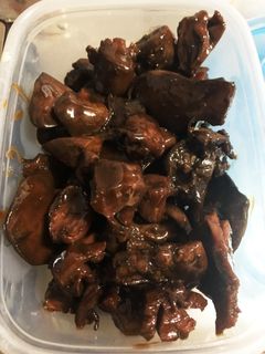 鳥モツ煮(あるいはモッシグ)と銀皮油煮-レシピのメイン写真