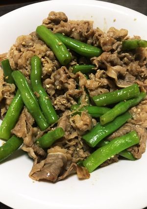 【おすすめ】いんげんの焼肉とカルビ飯-レシピのメイン写真