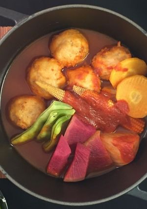12月23日　鶏団子ミネストローネ鍋-レシピのメイン写真
