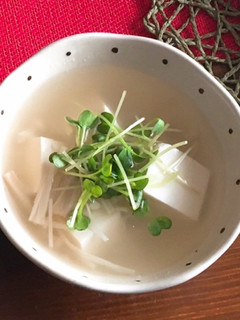 豆腐とえのき茸の白だしスープ-レシピのメイン写真