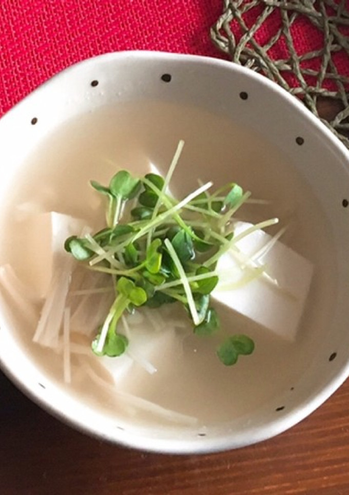 豆腐とえのき茸の白だしスープ-レシピのメイン写真