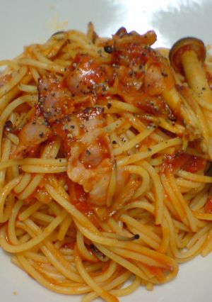 ジュースで簡単トマトソースパスタ-レシピのメイン写真