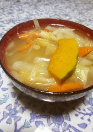 「ん」がいっぱい　冬至の味噌汁-レシピのメイン写真