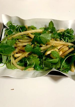 三つ葉まみれのフライドポテト-レシピのメイン写真