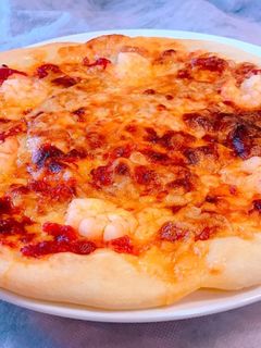手捏ねで!海老の手作りトマトソースピザ!-レシピのメイン写真