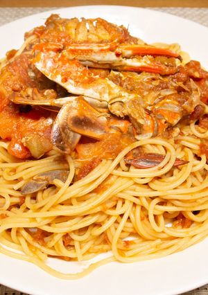 カニ風味満点・渡り蟹のトマトソースパスタ-レシピのメイン写真