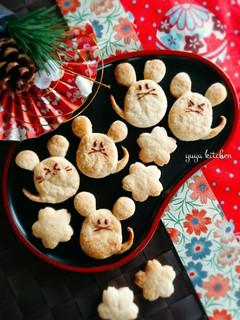 お正月・お年賀に☆簡単ねずみクッキー。-レシピのメイン写真