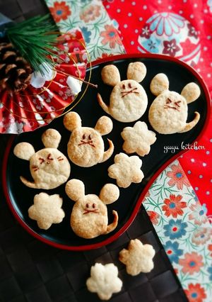 お正月・お年賀に☆簡単ねずみクッキー。-レシピのメイン写真