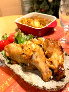 手羽元旨辛チキン♬オーブンで焼くだけ!-レシピのメイン写真