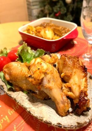 手羽元旨辛チキン♬オーブンで焼くだけ!-レシピのメイン写真