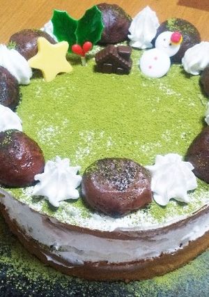 大人のクリスマス~抹茶と和栗のケーキ~-レシピのメイン写真