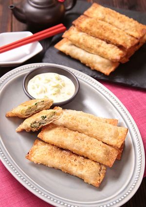 つまんで食べる☆そら豆ディップの棒餃子-レシピのメイン写真