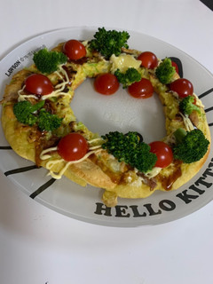 クリスマスにお好み焼きリース-レシピのメイン写真
