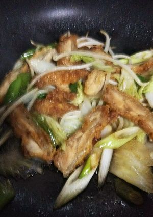 余ったフライドチキンで炒め物-レシピのメイン写真
