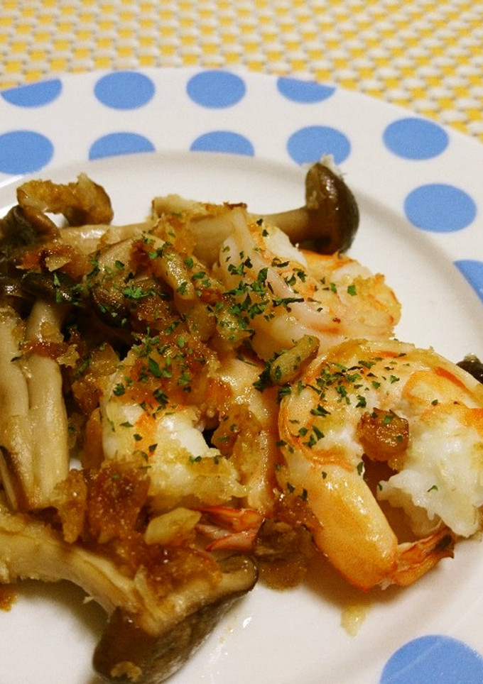 作り置き☆海老とキノコのにんにく醤油炒め-レシピのメイン写真