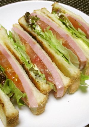 おひとりさまの厚切りハムでハムチーサンド-レシピのメイン写真