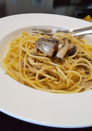 鰯の味噌煮缶のクリームパスタ-レシピのメイン写真