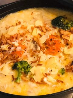 Xmasチキンの残りでチーズリゾット-レシピのメイン写真
