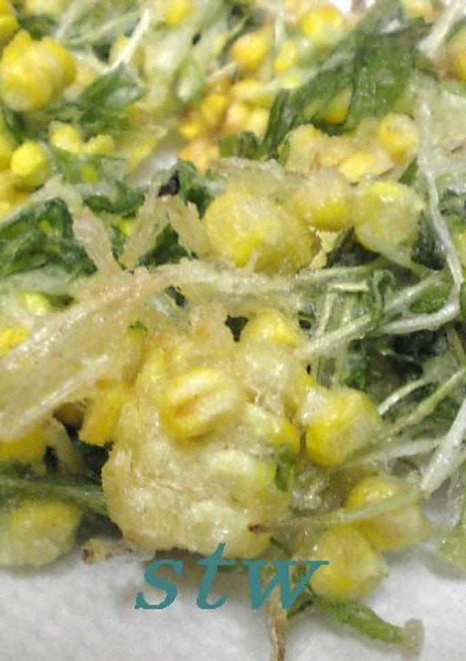 とうもろこしと水菜のかき揚げ-レシピのメイン写真