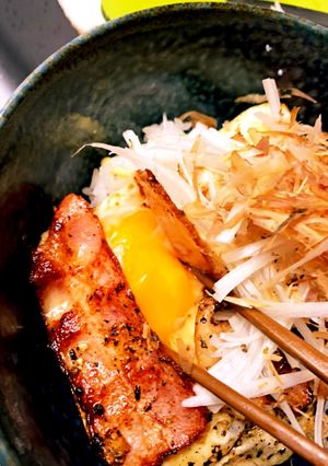 眼帯丼（ベーコンエッグ丼）-レシピのメイン写真