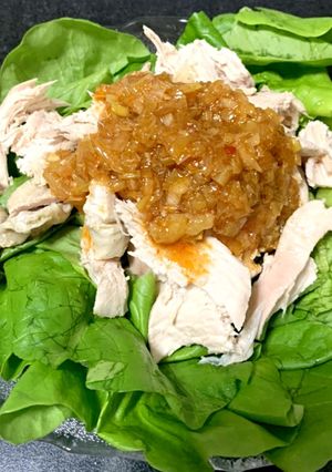 炊飯器鶏ハムの辛ネギだれ掛け-レシピのメイン写真