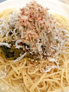 簡単!高菜とシラスの和風パスタ-レシピのメイン写真