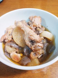 圧力鍋で大根と手羽元とこんにゃくの煮物-レシピのメイン写真