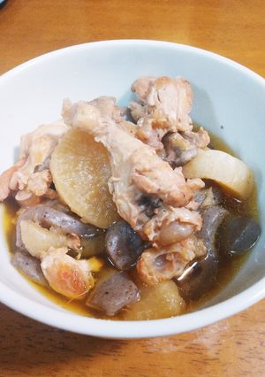 圧力鍋で大根と手羽元とこんにゃくの煮物-レシピのメイン写真