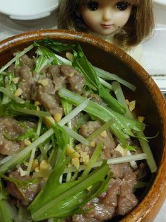 リカちゃん♡水菜と牛肉のエスニックサラダ-レシピのメイン写真