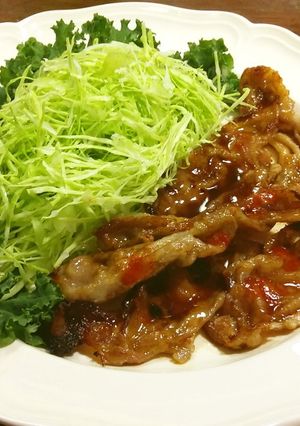 豚しゃぶ肉のグリル唐辛子ウスターソース　-レシピのメイン写真