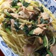 鮭とほうれん草のクリームパスタ