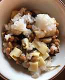 納豆と椎茸昆布・チーズの混ぜご飯