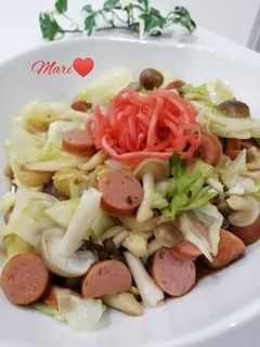 焼肉のたれで簡単☆キャベツときのこ炒め-レシピのメイン写真