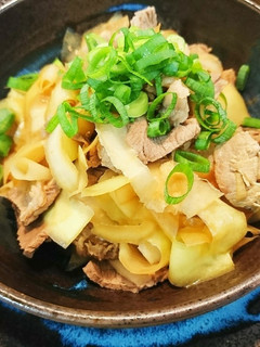 旨っ❤️大根の皮と牛スジのポン酢炒め-レシピのメイン写真