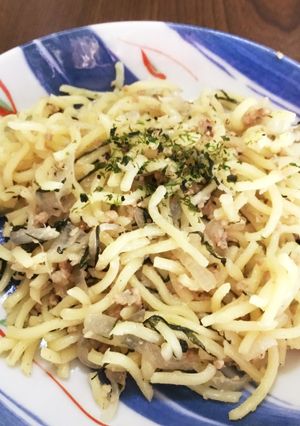 焼きそばの麺で和風パスタ（大葉大量消費）-レシピのメイン写真