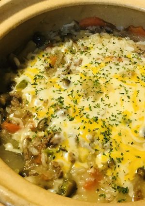 お鍋の〆●リゾット風になる豆乳鍋の〆雑炊-レシピのメイン写真