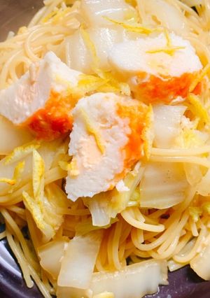 白菜と柚カニカマの和風パスタ〜柚子風味〜-レシピのメイン写真
