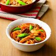 たっぷり野菜のトマト肉うどん