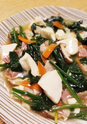 ほうれん草ベーコン豆腐のとろとろ♡副菜-レシピのメイン写真