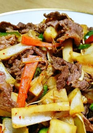 牛小間とれんこんの“韓国万能味噌”炒め。-レシピのメイン写真