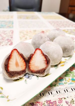 いちご大福の作り方～レンジで簡単～-レシピのメイン写真