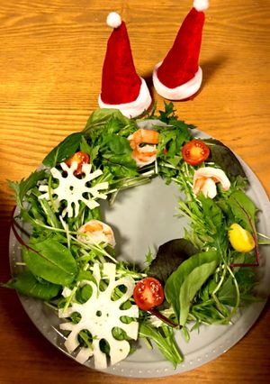 クリスマス　冬サラダリースサラダ-レシピのメイン写真